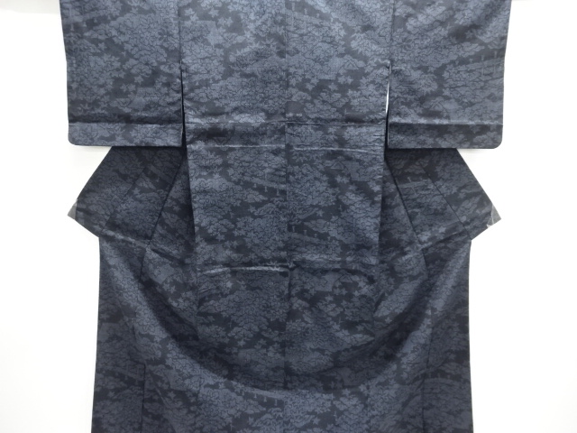 JAPANESE KIMONO / YUKI TSUMUGI / ISHIGE / WOVEN FLOWER & PLANT 